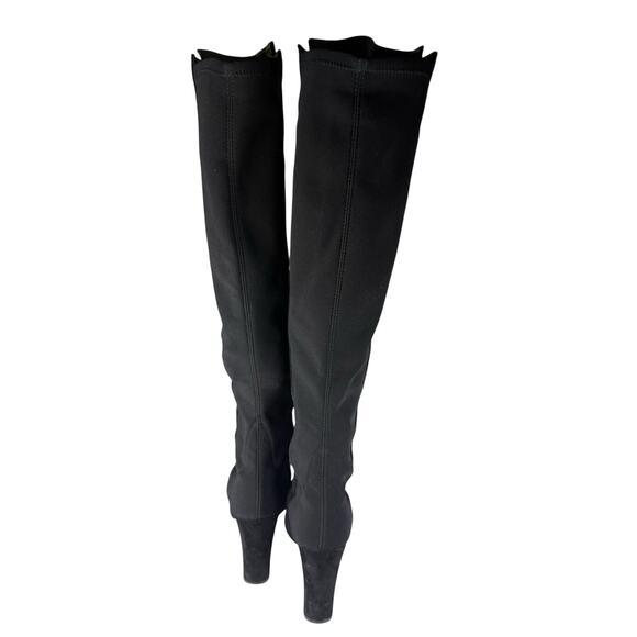 Stuart Weitzman Highstring Suede Lace Up Over Knee Boots Black 6M - Picture 9 of 12